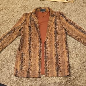 Premise Brown Snake Print Blazer
